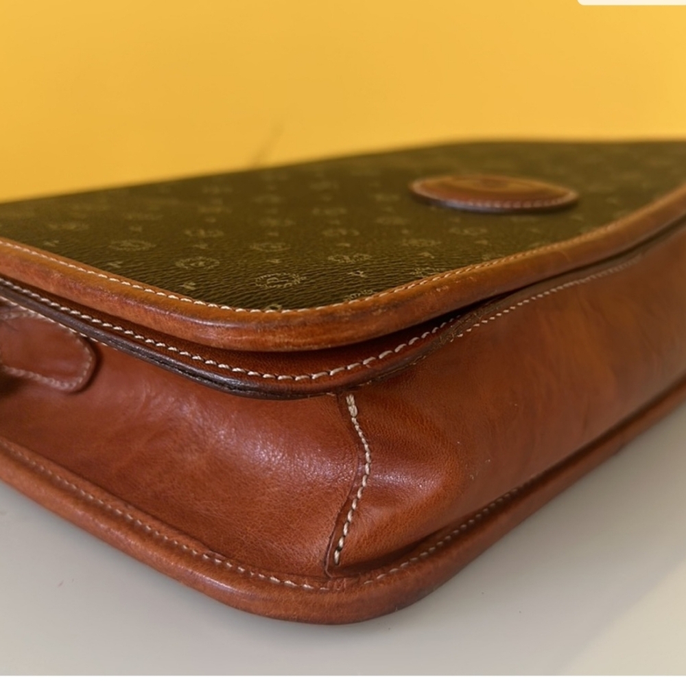 Pollini Logo Vintage Black Brown Leather crossbody/shoulder bag - Picture 9 of 14